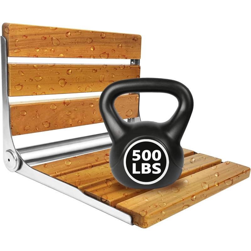 Folding Shower Seat Teak, Bath Safety Furniture Stainless Steel, Shower Seats for Elderly