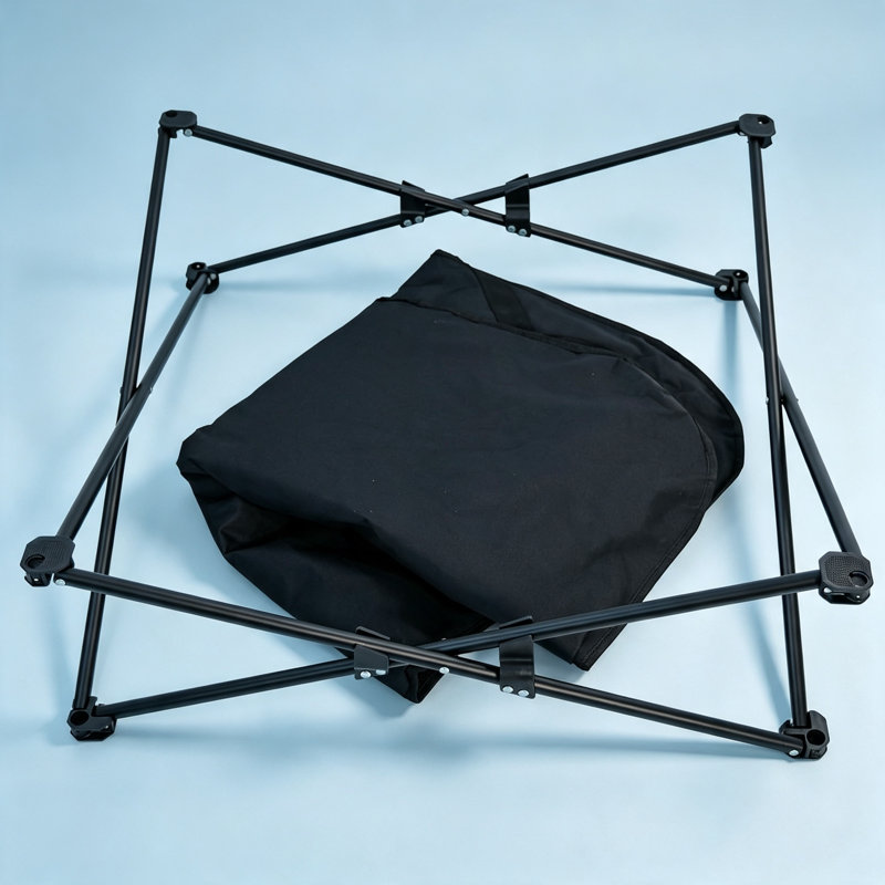 Steel-Frame Elevated Pet Cot L Black