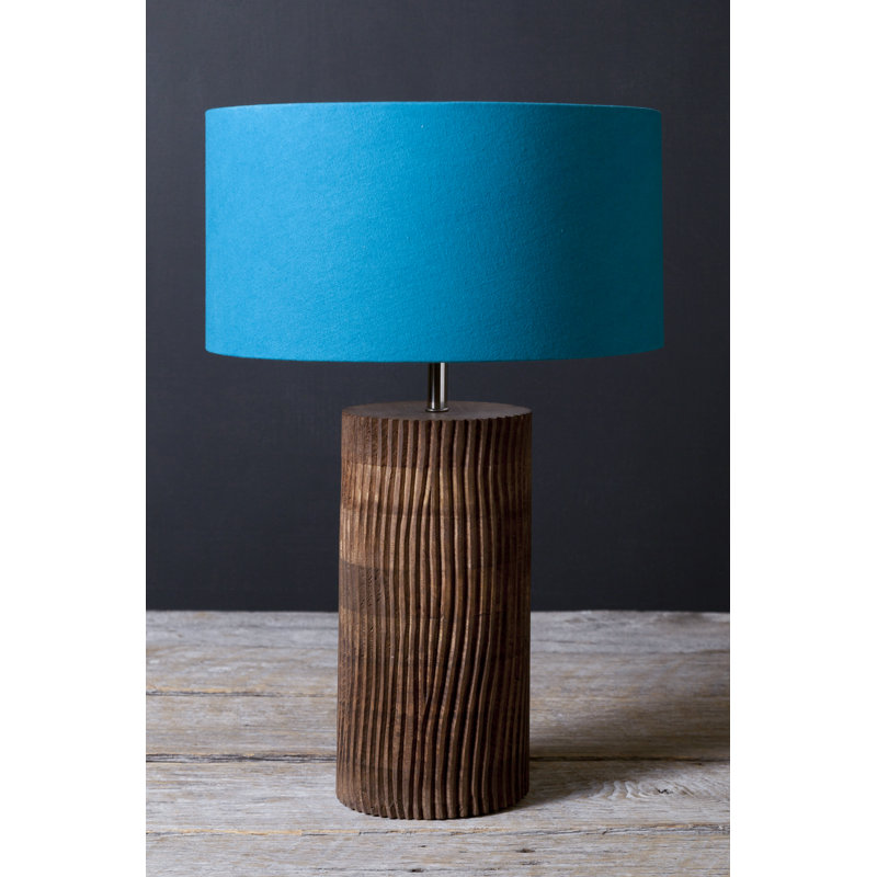 Lampe de table brune 20 po Mercuri, Bleu-blanc