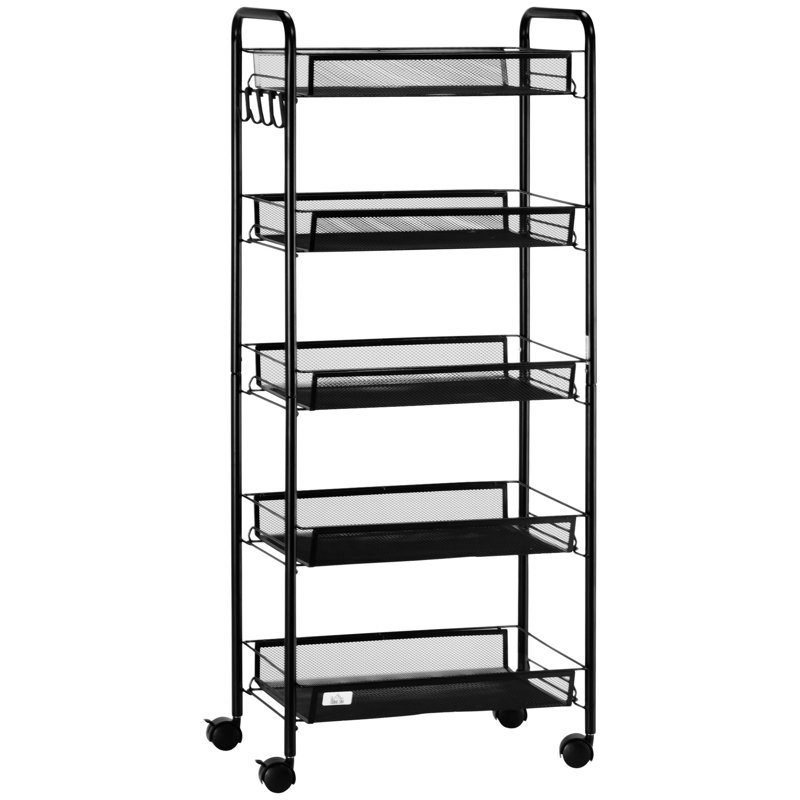 5 Tier Utility Rolling Cart(No Include Stool)