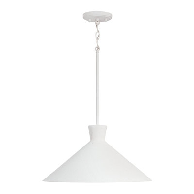 Luminaire suspendu texturé blanc 1 lumière