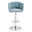 Ensemble de 2 tabourets de bar pivotants avec housse en tissu 360 °, chaises de bar réglables à hauteur de comptoir avec dossier et repose-pieds tissés, tabourets de bar chromés argentés-2031995779
