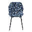 Ensemble de 4 chaises de salle à manger minimalistes modernes en tissu bleu smog, dotées de coussins spacieux et confortables. Pieds en métal noir et pieds réglables, convenant à la salle à manger, au bureau, etc.-130634188