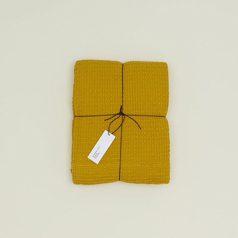 Simple Cotton Shower Curtain, Mustard