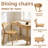 Modern Dining Chairs, Solid Wood Compact Seat With Adjustable Feet For Kitchen