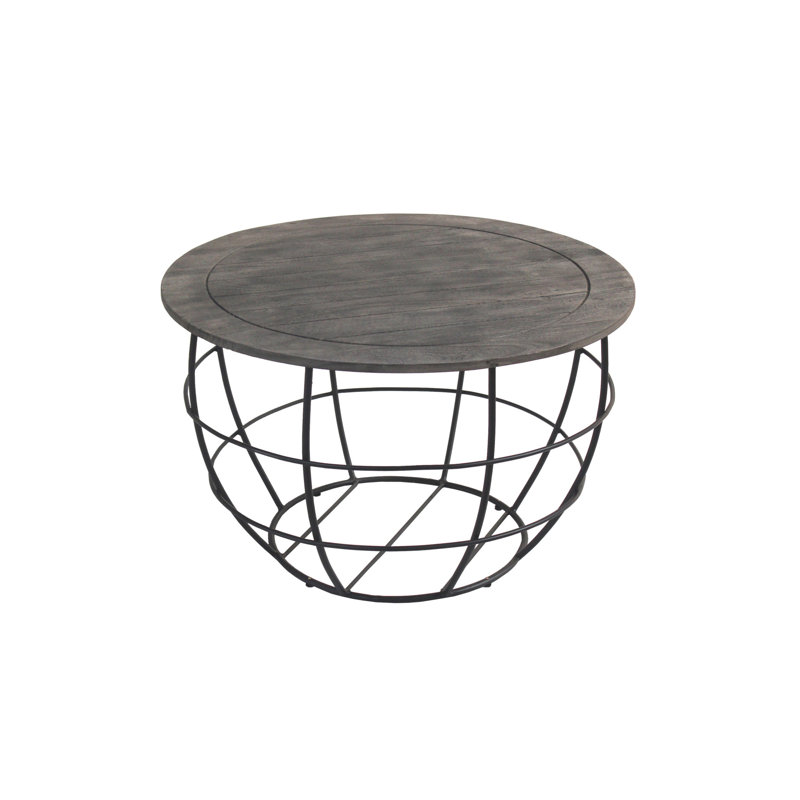 Table basse cylindrique en bois massif