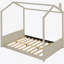 Lit double en velours pour lit double en bois beige