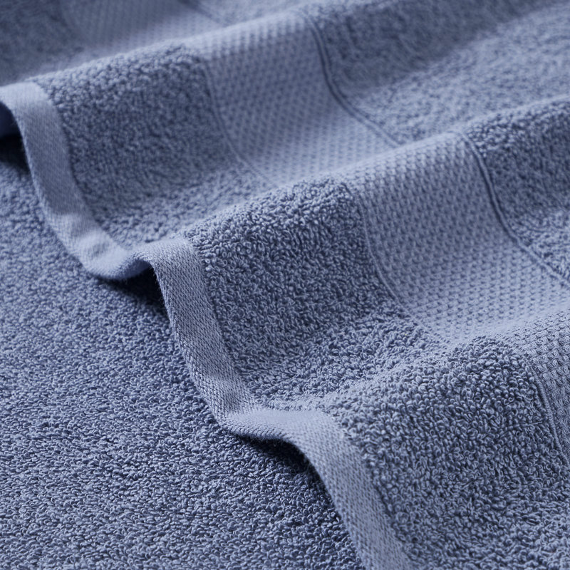 Denim Blue and White Cotton Jacquard Towel Set