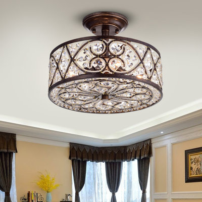 Riehle Crystal Semi Flush Mount