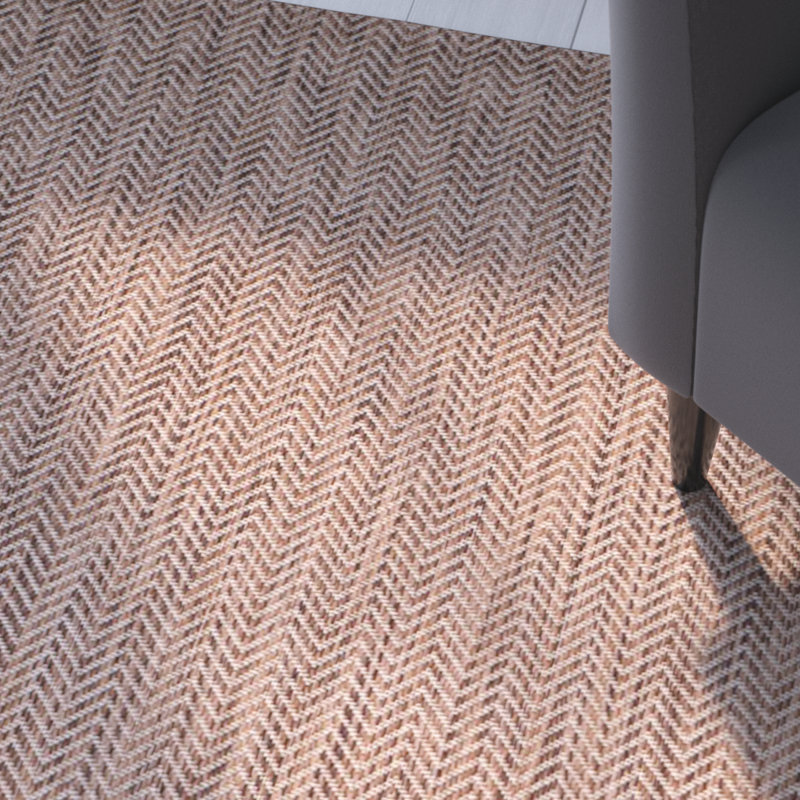 Sanyra Performance Chevron Indoor/Outdoor Area Rug, Rectangle 5'3" x 7'7", Brown/Beige