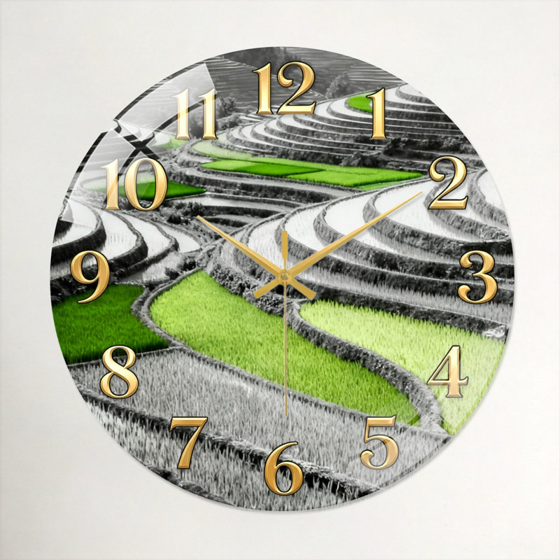 Horloge murale en verre, 60 x 60 cm (23,6 x 23,6 pouces)