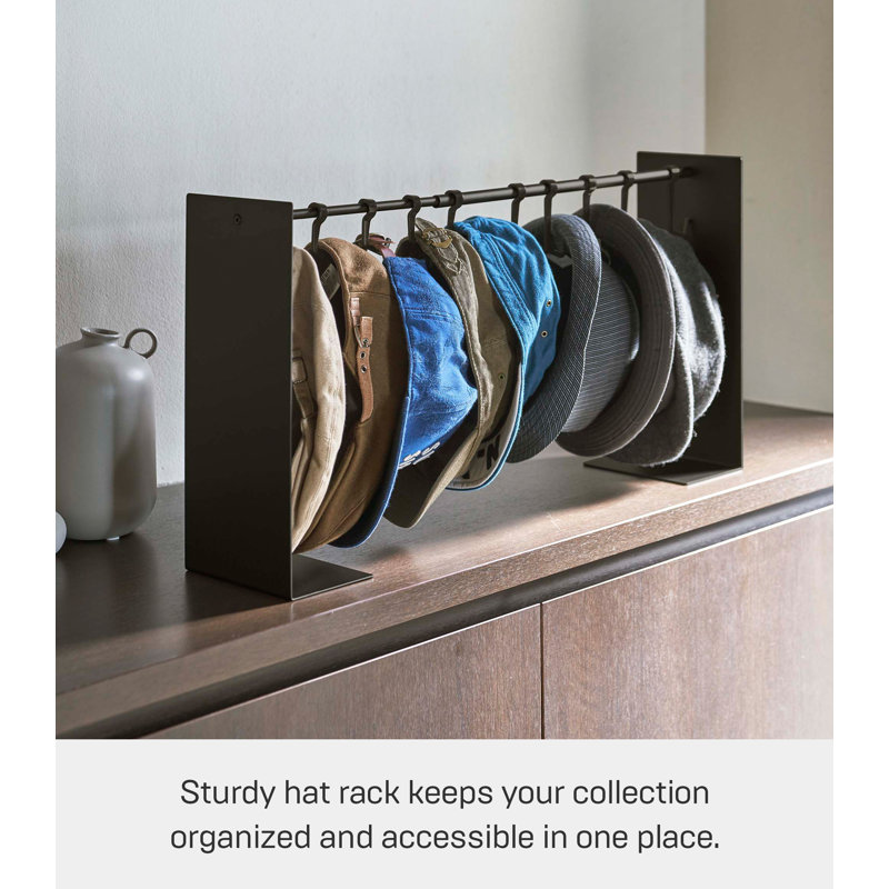Adjustable Black Steel Hat Hanging Organizer