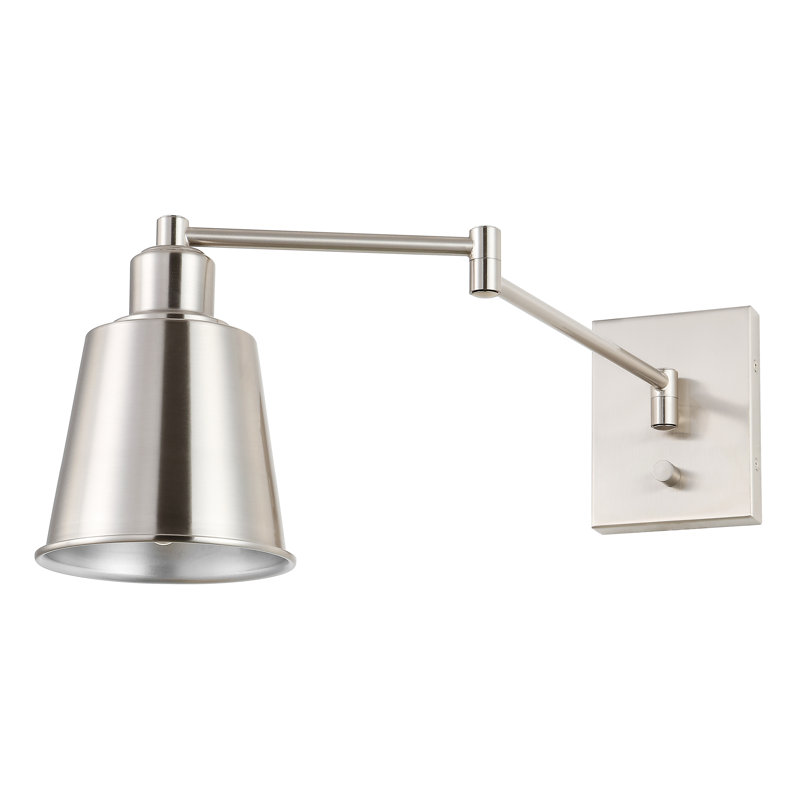 Cary Iron Plug-in Swing Arm Sconce, Nickel