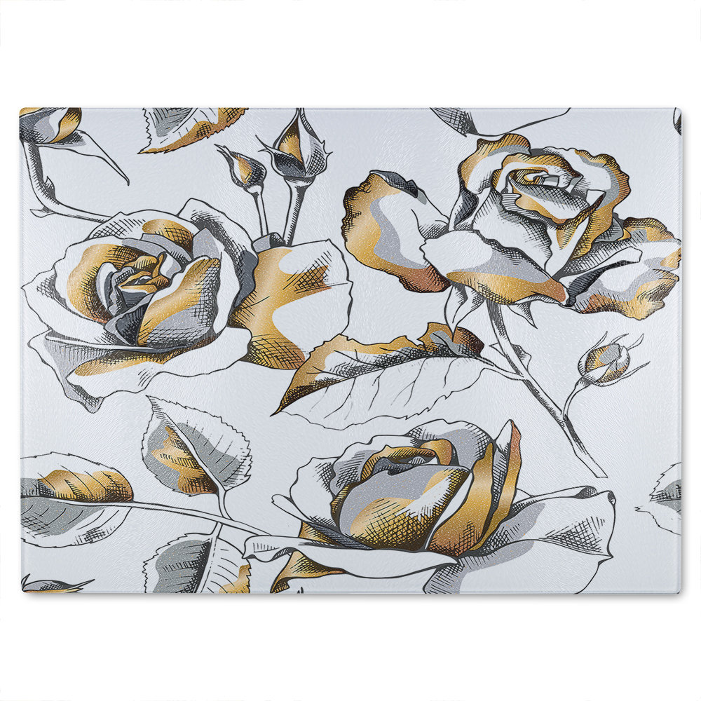 Roses Glass Chopping Board