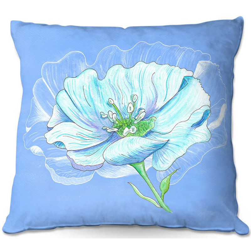 Coussin décoratif floral, H 16 po x l 16 po x P 4 po