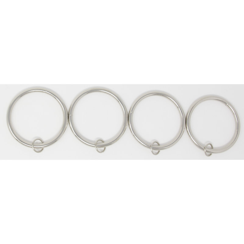 Anneau de rideau en métal Mcclure, Acier brossé, 3,4 po de diamètre