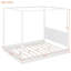 Wood LED Canopy Bed ,Canopy Platform Bed With Support Slats, No Box Spring Needed-1468252647