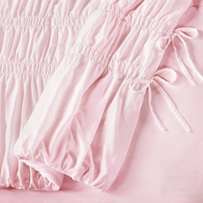 Ensemble d'édredon 5 pièces avec coussins décoratifs assortis, style campagne française douce et romantique