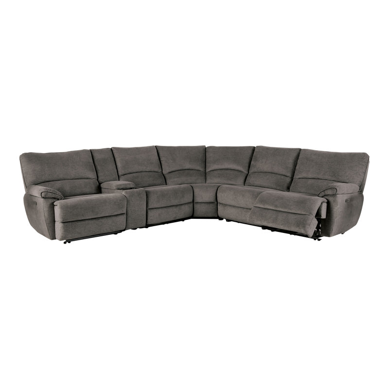 Canapé modulaire inclinable électrique Dothen, 100 % polyester gris