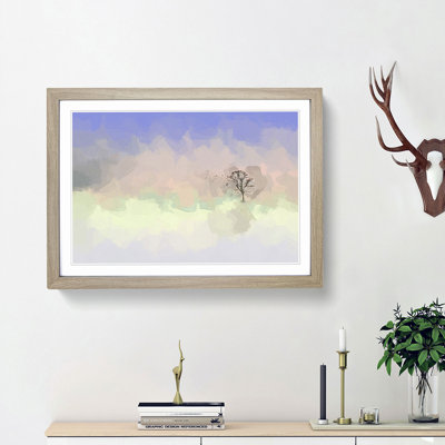 Flock of Birds Leaving the Tree in Abstract - Picture Frame Painting Print