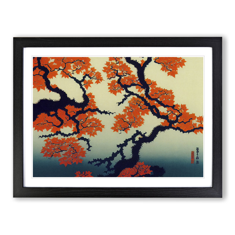 Autumn Forest Tree - Single Picture Frame Print, Black Framed, 25cm H x 34cm W x 2cm D