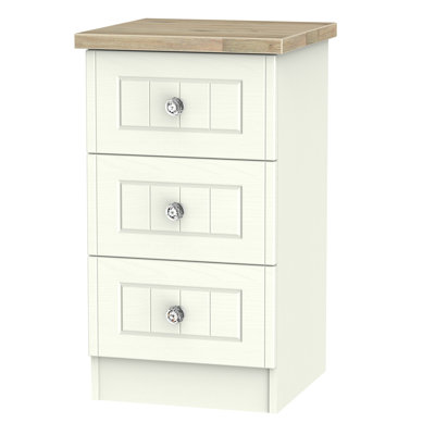 Fully Assembled Zenfield 3 Drawer Bedside Table