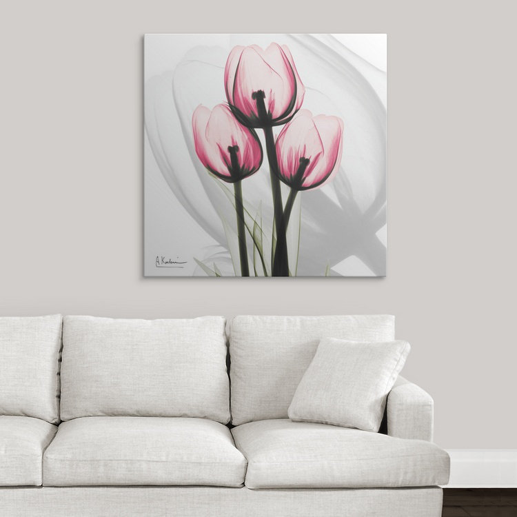 « tulipe x-ray » par albert koetsier,, reproduction de photo, H 24 po x l 24 po x P 1,5 po, Toile