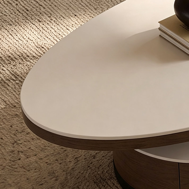 Table basse Minimalist, 15.74" H x 51.18" W x 27.55" D, White / Black