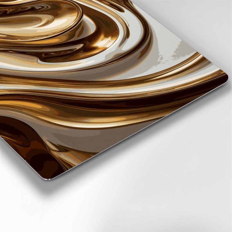 Abstrait fluide, art mural en métal beige 98