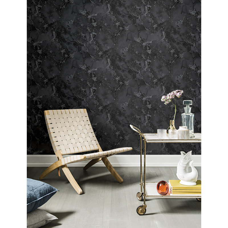 Rouleau de papier peint L 33 pi x l 20,9 po Hemza, Noir