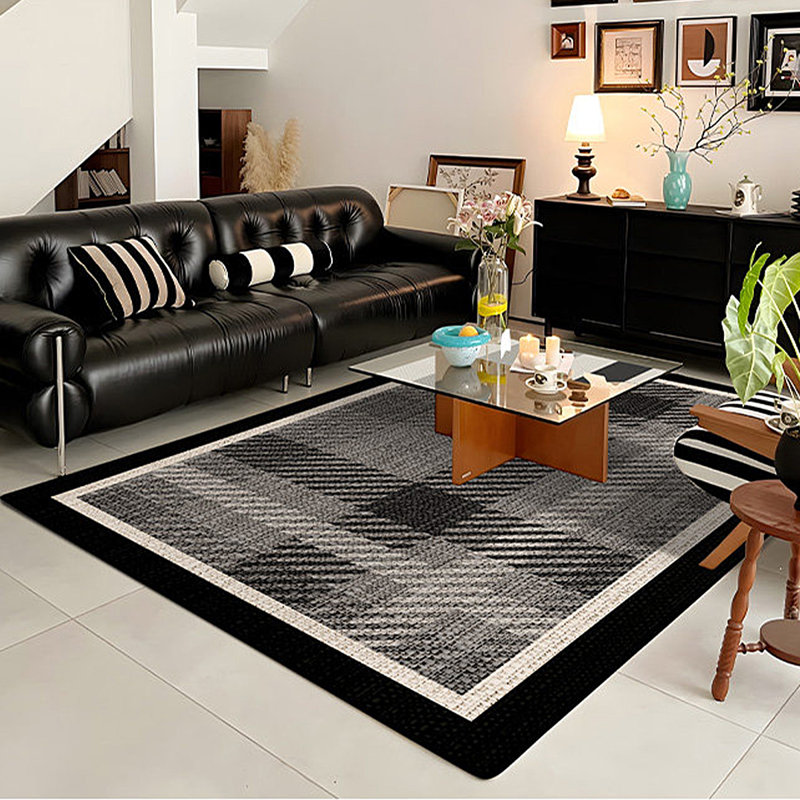 Tapis noir 98,43 po, Rectangle 8 pi 2 po x 9 pi 10 po