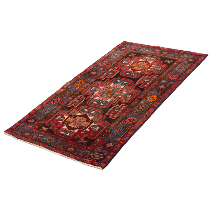 Tapis rectangulaire unique en laine de 3 pi 11 po x 6 pi 9 po Aubreyella