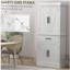 Armoire de cuisine haute de 72 po de style campagnard avec 4 portes de grange, 5 tiroirs et 5 tablettes réglables HOMcom, blanc