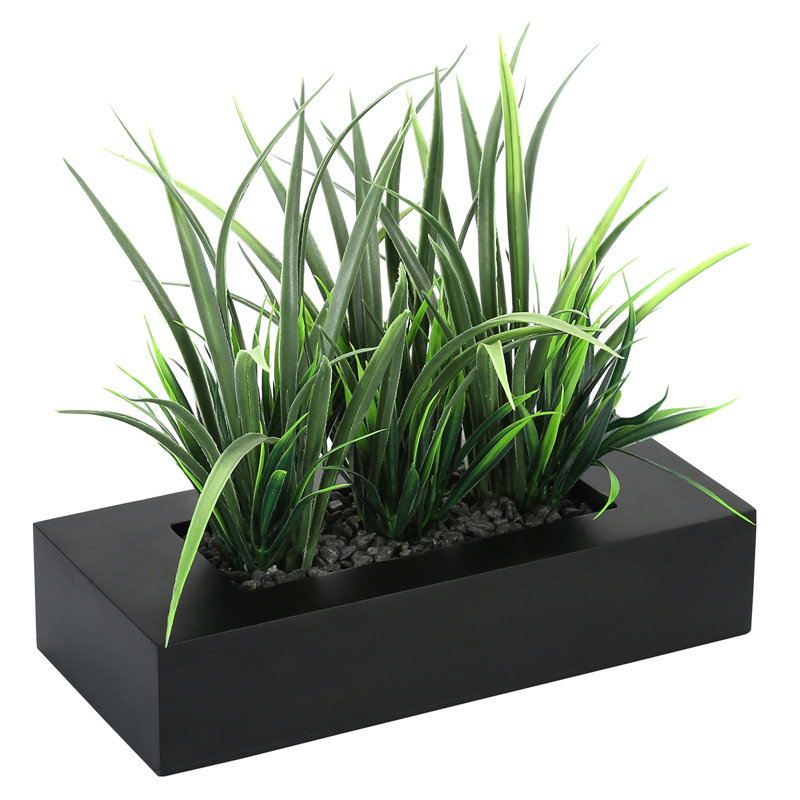 23cm Faux Plant in Manufactured Wood Planter