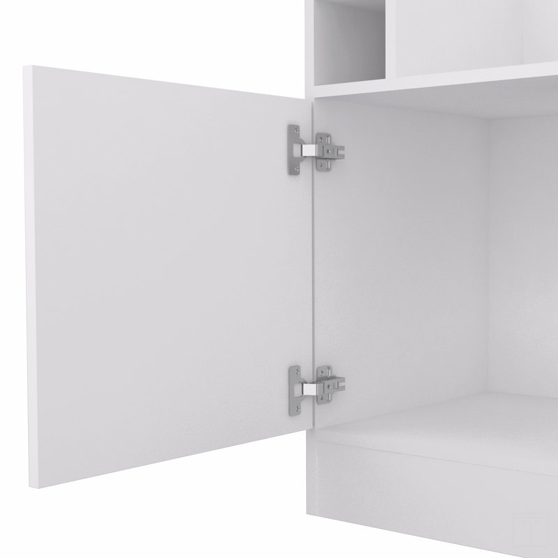 Bar d'angle, deux tablettes extérieures, Blanc