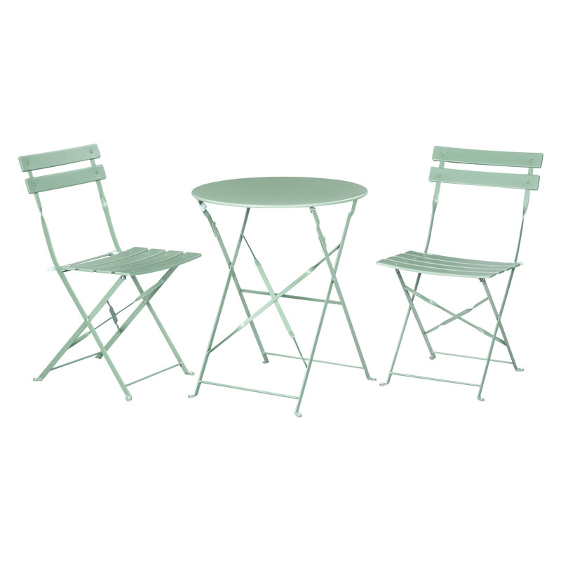 Round 3 - Piece 2 - Person 70Cm L Outdoor Bistro Set, Black