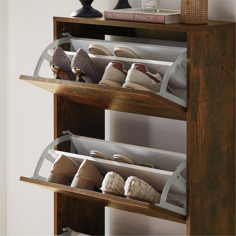 Armoire de rangement pour chaussures en bois 20 paires, Brun