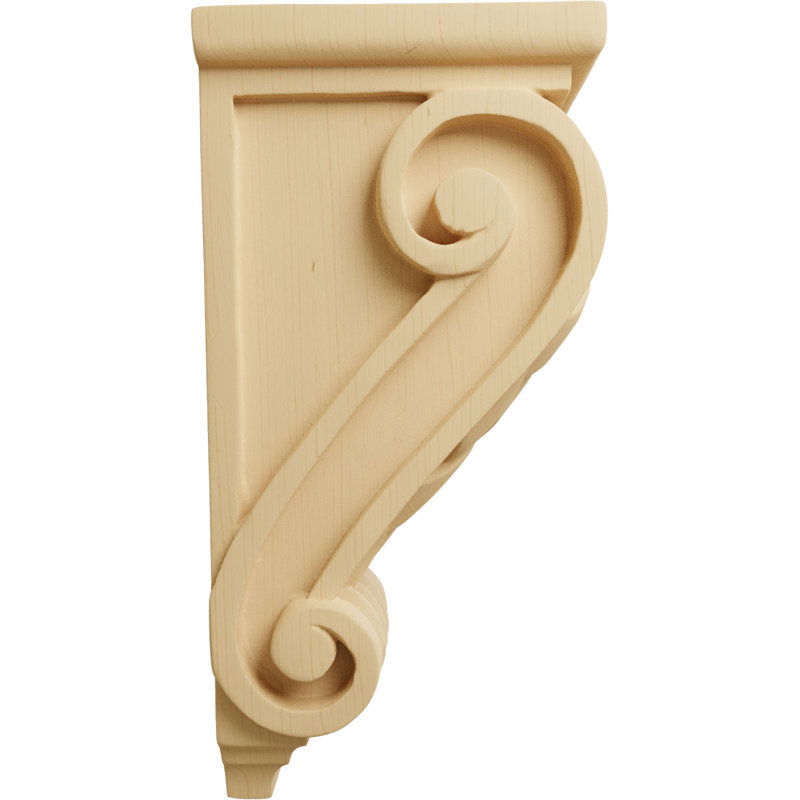 Medium Basket Weave Alder Wood Corbel, 10" Height