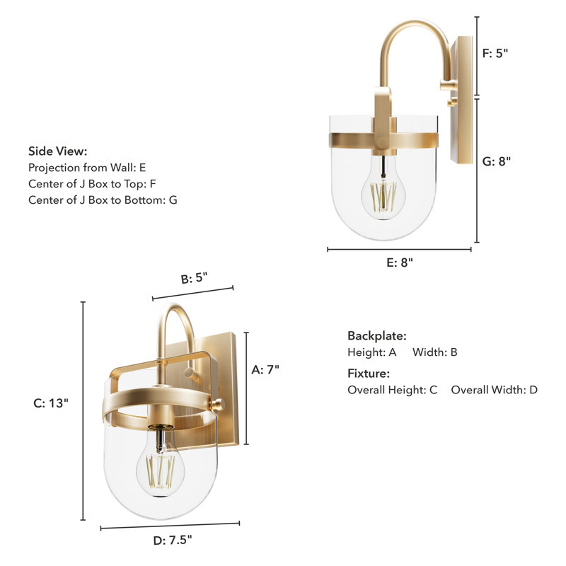  Aluminum Armed Sconce, Alturas Gold