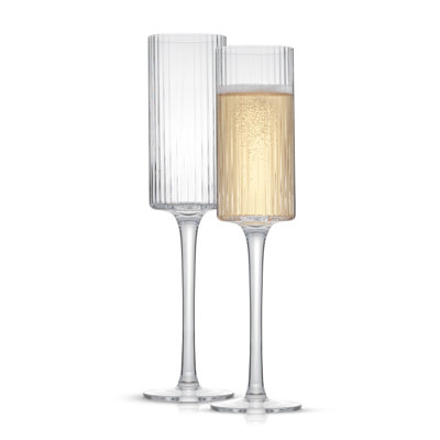 JoyJolt Elle Fluted Champage Glasses, 6oz