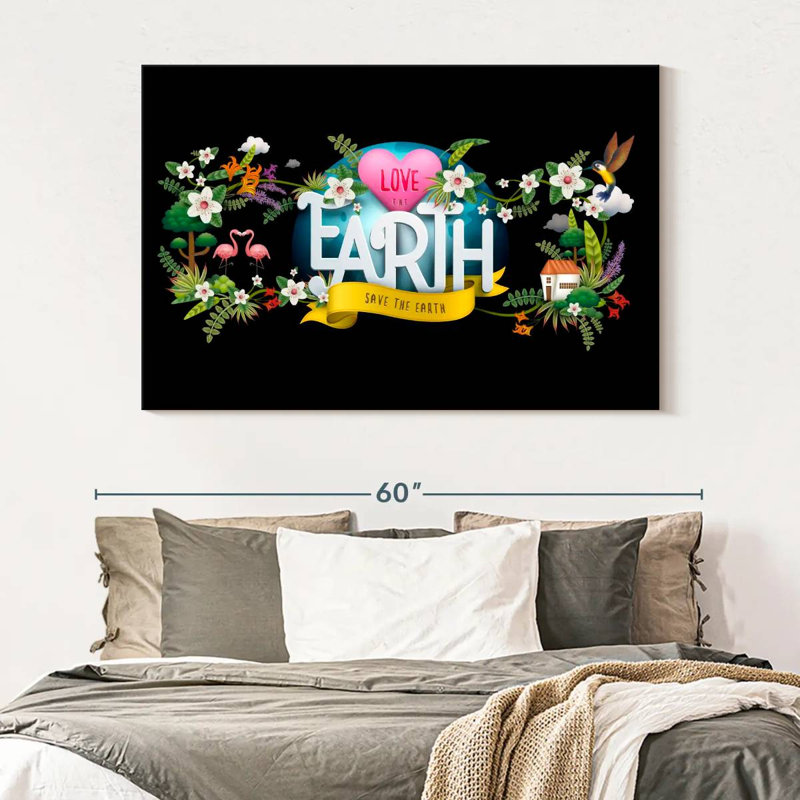 Floral Love The Earth, H 34 po x l 51 po