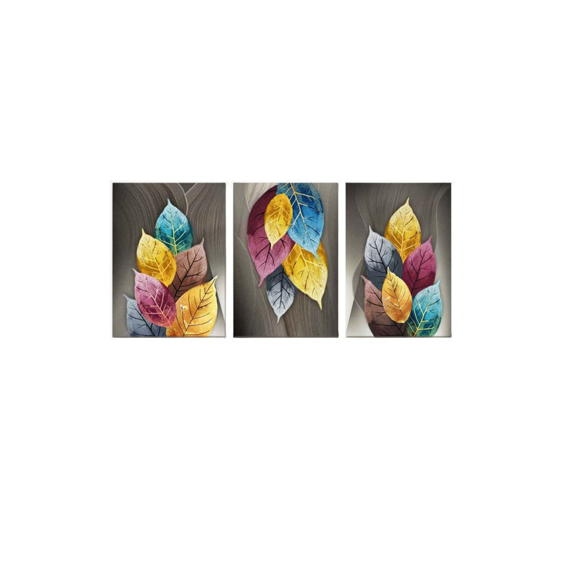 3 pièces d'art mural en toile abstraite de 16 "x 24"
