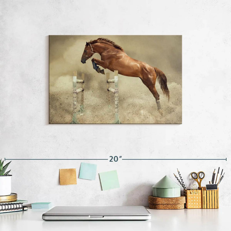 Powerful Jumping Horse, 8" H x 12" W
