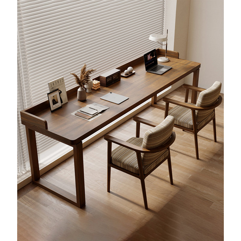 Table longue en bois massif American Retro, H 31,5 po x l 70,87 po x P 23,62 po
