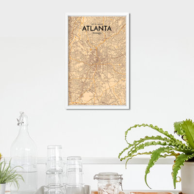 Carte de la ville d'Atlanta, impression rétro