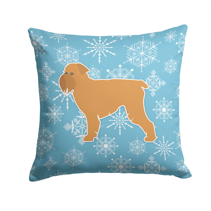 Winter Snowflakes Indoor/Outdoor Throw Pillow, 14" H x 14" W x 3" D