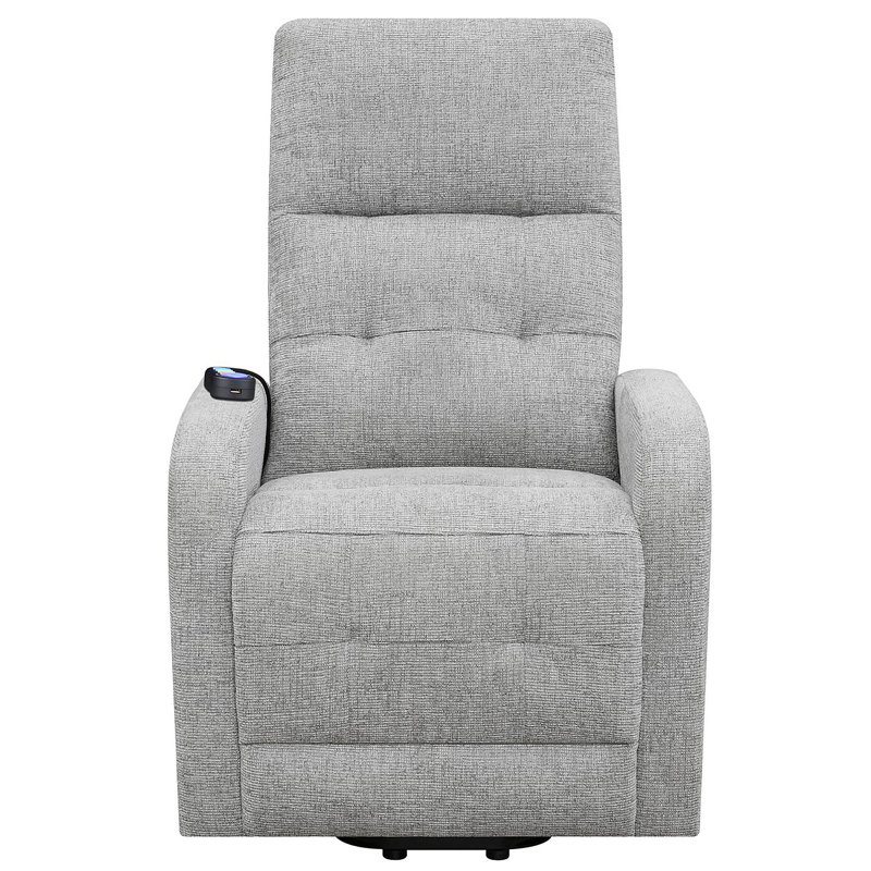Fauteuil inclinable gris capitonné