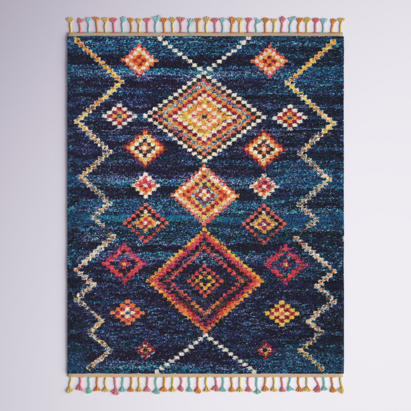 Tapis Raul, Rectangle 7 pi 10 po x 10 pi 6 po, Gris/orange/jaune