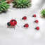 Set Of 6 Painted Metal Ladybirds