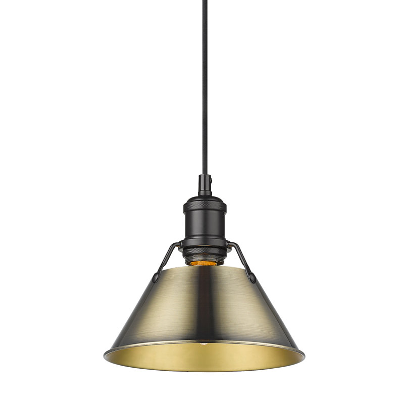Weatherford 1 - Light Pendant, Matte Black, Aged Brass, 129" H x 7.5" W x 7.5" D